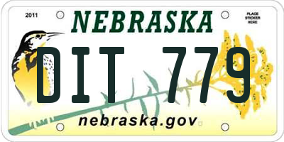 NE license plate DIT779