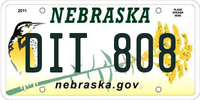NE license plate DIT808