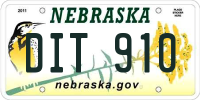 NE license plate DIT910