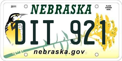 NE license plate DIT921