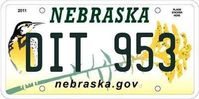 NE license plate DIT953