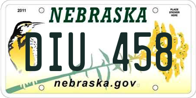 NE license plate DIU458