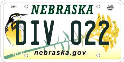 NE license plate DIV022