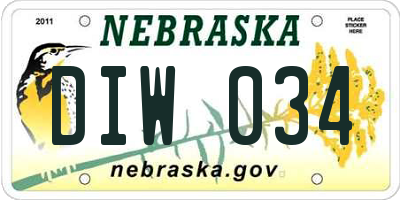 NE license plate DIW034