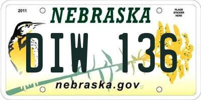 NE license plate DIW136
