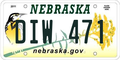NE license plate DIW471