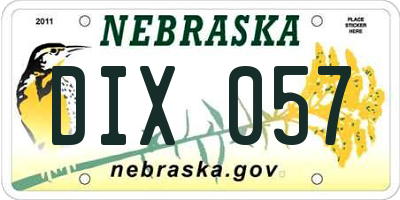 NE license plate DIX057