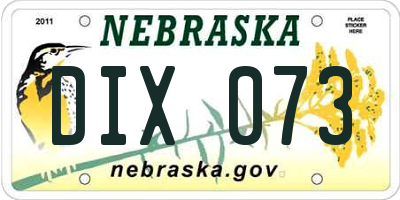 NE license plate DIX073