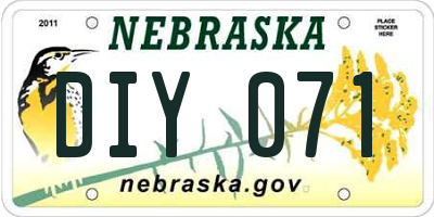 NE license plate DIY071