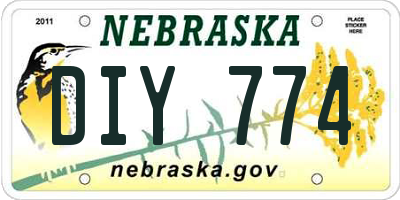 NE license plate DIY774