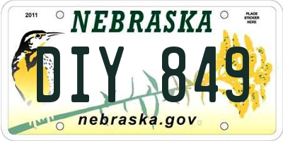 NE license plate DIY849