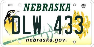 NE license plate DLW433