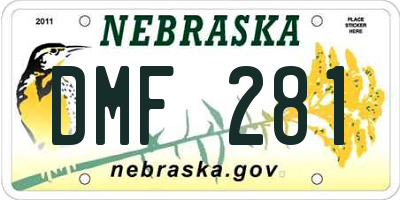 NE license plate DMF281