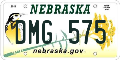 NE license plate DMG575
