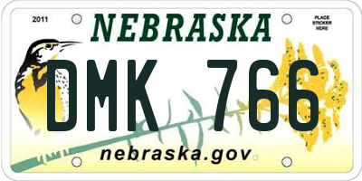 NE license plate DMK766