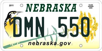 NE license plate DMN550