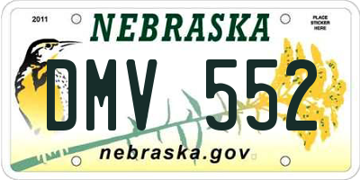 NE license plate DMV552