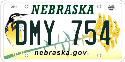 NE license plate DMY754