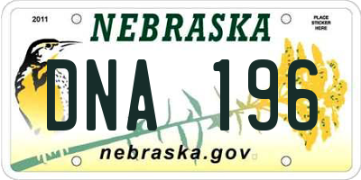 NE license plate DNA196