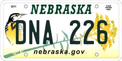 NE license plate DNA226