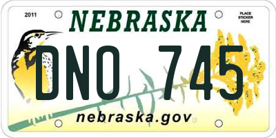 NE license plate DNO745