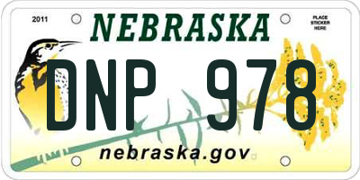 NE license plate DNP978