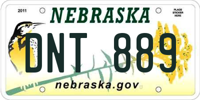 NE license plate DNT889