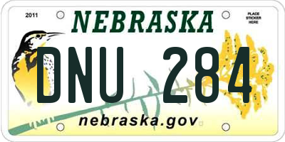 NE license plate DNU284
