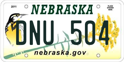 NE license plate DNU504