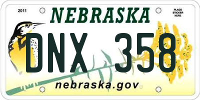 NE license plate DNX358