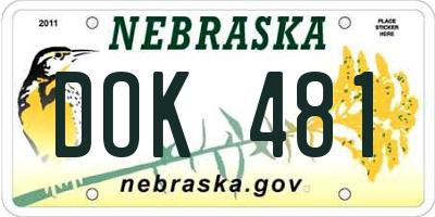 NE license plate DOK481