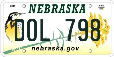 NE license plate DOL798