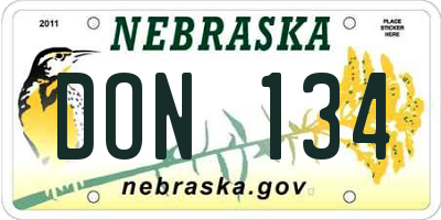 NE license plate DON134