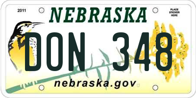 NE license plate DON348