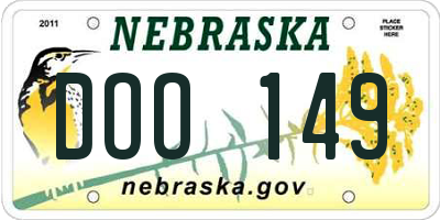 NE license plate DOO149