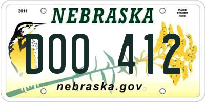 NE license plate DOO412