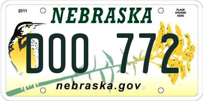 NE license plate DOO772