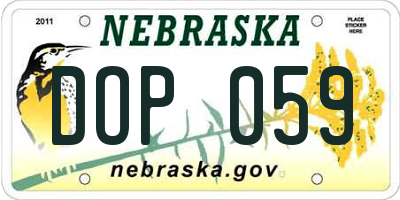 NE license plate DOP059