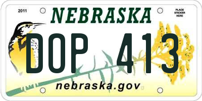 NE license plate DOP413