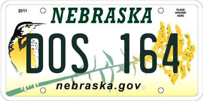 NE license plate DOS164