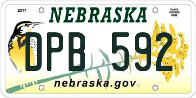 NE license plate DPB592