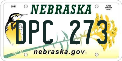NE license plate DPC273