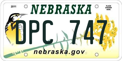 NE license plate DPC747