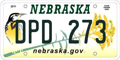 NE license plate DPD273