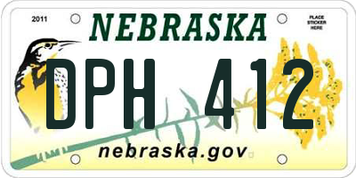 NE license plate DPH412