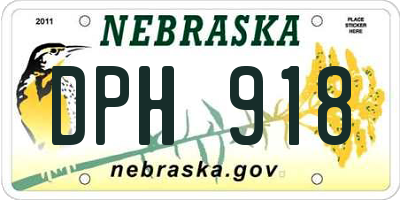 NE license plate DPH918