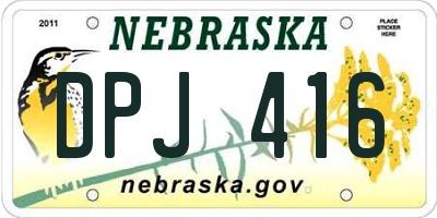 NE license plate DPJ416