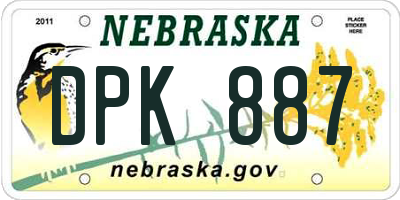 NE license plate DPK887
