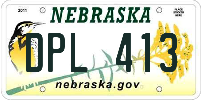 NE license plate DPL413