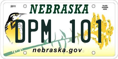 NE license plate DPM101